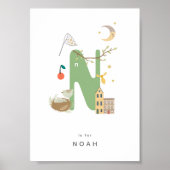 Niedliches Kinderzimmer Personalisiert Alphabet Le Poster (Vorne)