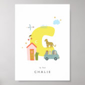 Niedliches Kinderzimmer Personalisiert Alphabet Le Poster (Vorne)