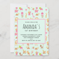 Niedliches Kinderzimmer Tiere Muster Geburtstag