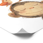 Niedliches Kinderzimmer von Affenvögeln Smile Wate Poster (Ecke)