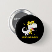 Niedliches Kindheitskrebs-Bewusstsein Dinosaurier Button (Vorne & Hinten)