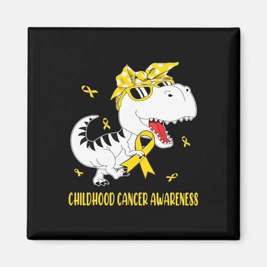 Niedliches Kindheitskrebs-Bewusstsein Dinosaurier  Magnet (Vorne)