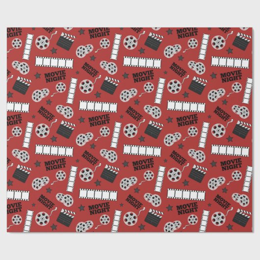 Niedliches Kinotheater Party gekachelt Geschenkpapier (Flach)