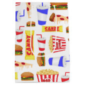 Niedliches Kinotheater Party gekachelt Mittlere Geschenktüte (Rückseite)