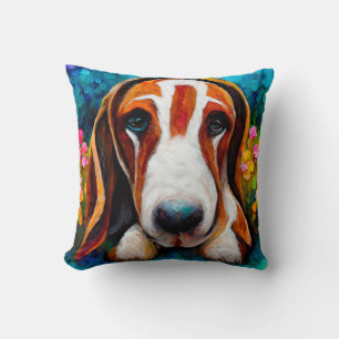 Niedliches Kissen für Basset-Hund