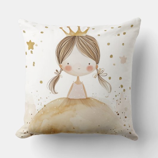 Niedliches Kissen mit goldener Krone, Märchen (Vorderseite)