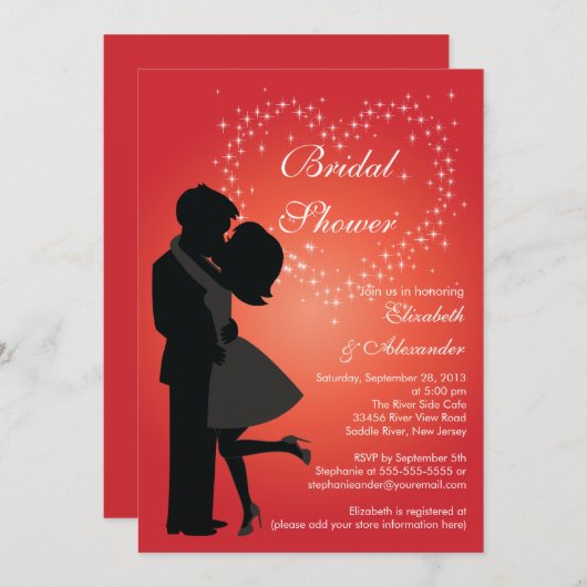 Niedliches Kissenpaar im Brautparty Liebe Einladung (Vorne/Hinten)