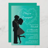 Niedliches Kissenpaar in Liebe Engagement Partei Einladung (Vorne/Hinten)