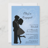 Niedliches Kissenpaar in Liebe Engagement Partei Einladung (Vorderseite)