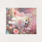 Niedliches Kitt in Rose und Blume Paint Wandteppich (Vorderseite (Horizontal))