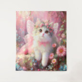 Niedliches Kitt in Rose und Blume Paint Wandteppich (Vorderseite)