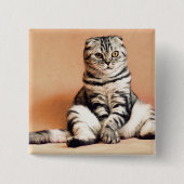 Niedliches Kitten ausgespült Button (Vorderseite)