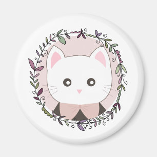 Niedliches Kitten Gerahmt von Blume Magnet