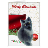 Niedliches Kitten im Akt Weihnachtskarte (Vorne)