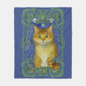 Niedliches Kitten im Vintagen Jugendstil Fleecedecke (Vorderseite)