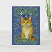 Niedliches Kitten im Vintagen Jugendstil Karte (Vorderseite)