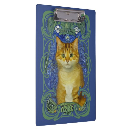 Niedliches Kitten im Vintagen Jugendstil Klemmbrett (Rechts)