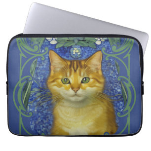 Niedliches Kitten im Vintagen Jugendstil Laptopschutzhülle