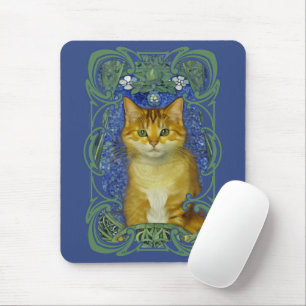 Niedliches Kitten im Vintagen Jugendstil Mousepad