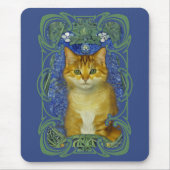 Niedliches Kitten im Vintagen Jugendstil Mousepad (Vorne)