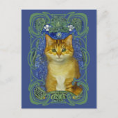 Niedliches Kitten im Vintagen Jugendstil Postkarte (Vorderseite)