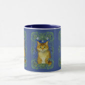 Niedliches Kitten im Vintagen Jugendstil Tasse (Zentrum)