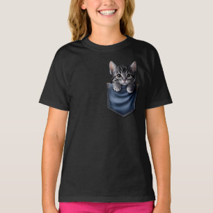 Niedliches Kitten in der Tasche T-Shirt