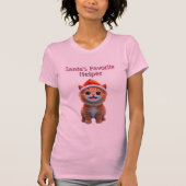 Niedliches Kitten in der Weihnachtsmannmütze Rosa  T-Shirt (Vorderseite)