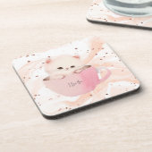 Niedliches Kitten in einem Teacup Getränkeuntersetzer (Linke Seite)