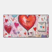 Niedliches Kitten in einem Teacup mit Herz-Monogra Schreibtischunterlage (Vorderseite)