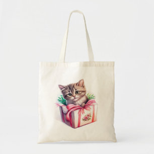 Niedliches Kitten in einer Box Geburtstagsgeschenk Tragetasche