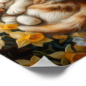 Niedliches Kitten in Frühlingsblumen - Perfekter K Poster (Ecke)