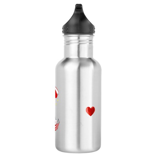 Niedliches Kitten in Rot und Weiß Edelstahlflasche (Rechts)