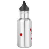Niedliches Kitten in Rot und Weiß Edelstahlflasche (Links)