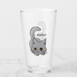 Niedliches Kitten individuelle Name Pint Glas