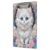 Niedliches Kitten mit Blume Klemmbrett (Links)