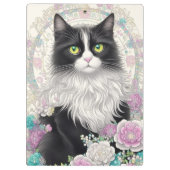 Niedliches Kitten mit Blume Klemmbrett (Rückseite)