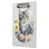 Niedliches Kitten mit Blume Klemmbrett (Links)