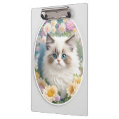 Niedliches Kitten mit Blume Klemmbrett (Links)