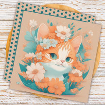 Niedliches Kitten mit Blume