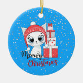 Niedliches Kitten mit Geschenken MeowChristmas Keramik Ornament (Vorne)