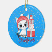 Niedliches Kitten mit Geschenken MeowChristmas Keramik Ornament (Links)