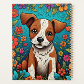 Niedliches Kitten mit Whimsical Folk Art Blume Planer (Rückseite)