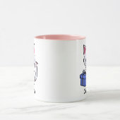 Niedliches Kitten zeichnend mit Geschenk Tasse (Zentrum)