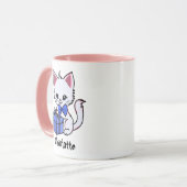 Niedliches Kitten zeichnend mit Geschenk Tasse (Vorderseite Links)