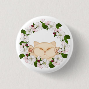 Niedliches Kitti in Blume Button