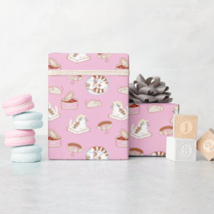 Niedliches Kittmuster in rosa Wrapping Paper Geschenkpapier