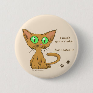 Niedliches Kitty Ate Dein Cookie Button