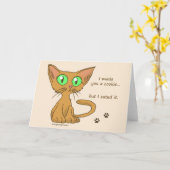 Niedliches Kitty Ate Dein Cookie Karte (Gelbe Blume)