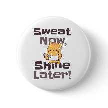 Niedliches Kitty Gym Motivation Button - "Sweat No